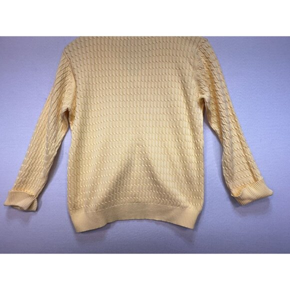 Crystal-Kobe Womens Cable Knit Cardigan Sweater Size M Yellow Button Up - Picture 9 of 9